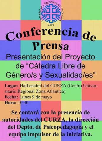 Conferencia de presentación, cátedra libre en el C.U.R.Z.A